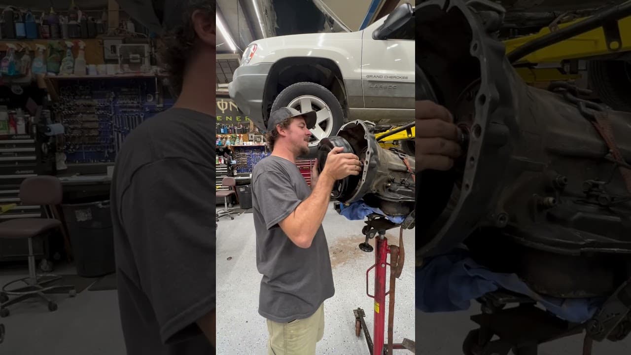 Torque Converter install made easy. #mechanic #automotive #engine #transmission #vehicle