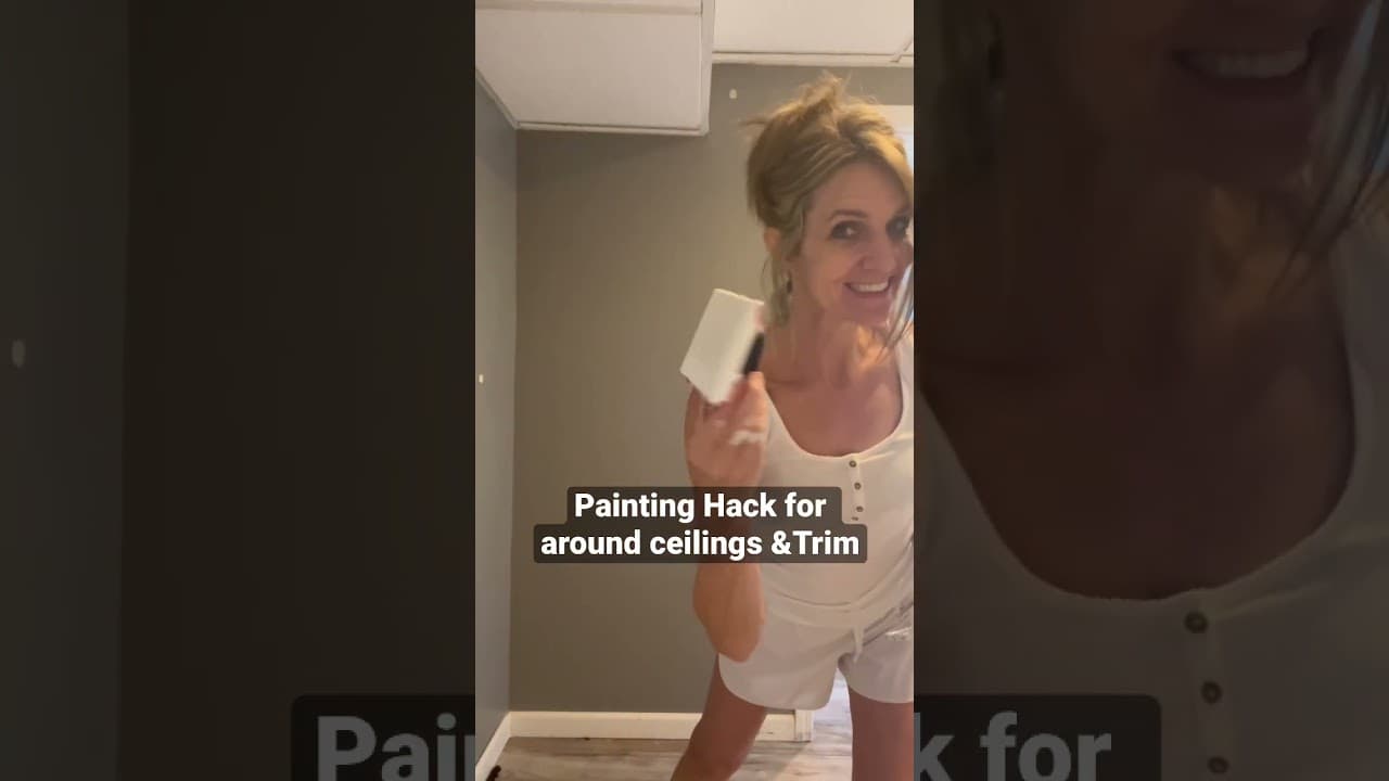 DIY painting Hack for around ceilings & trim #paintingtutorial #paintingtips #diypainting #paint