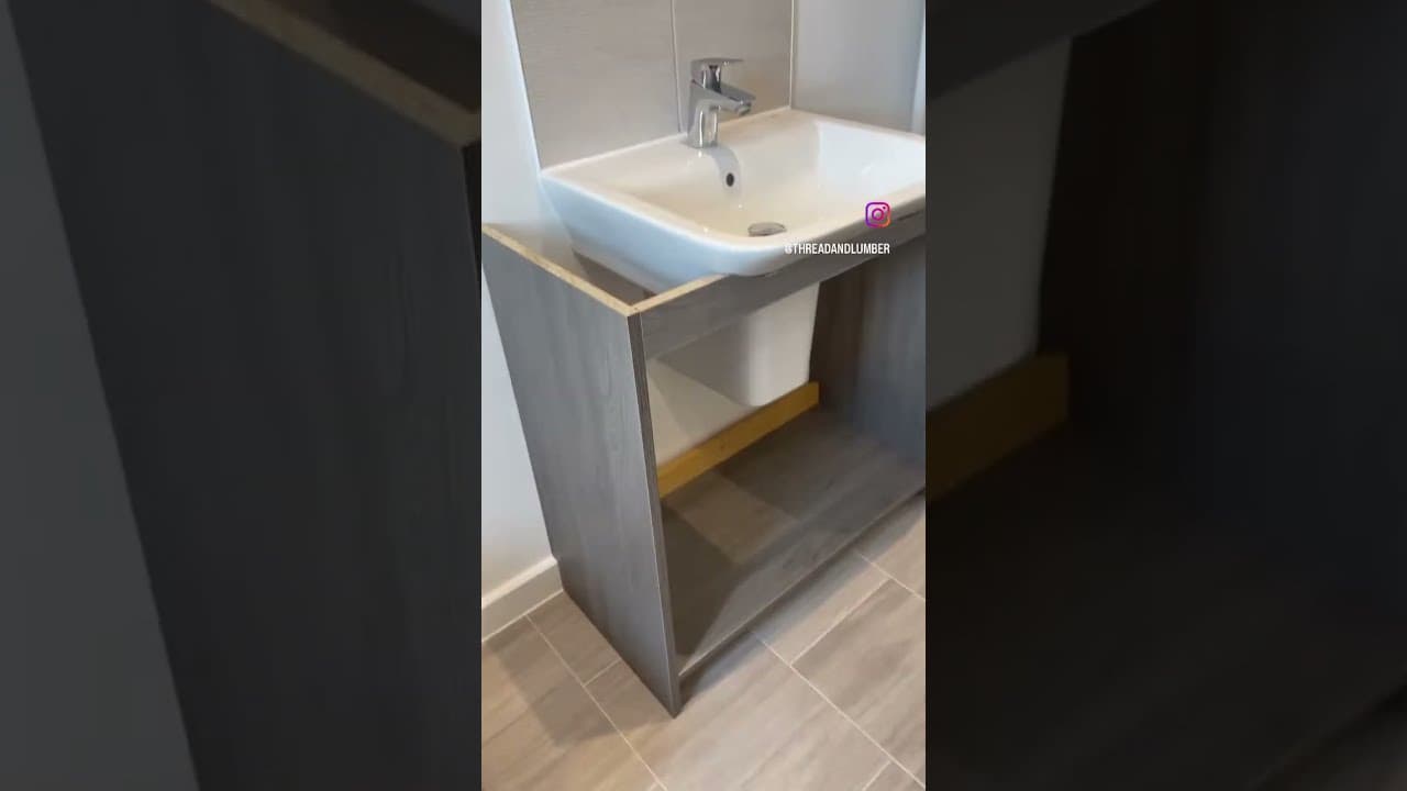 Couldn’t find an under sink cabinet that would fit - so made one. 💪 #diy #rethinkredesignrepurpose