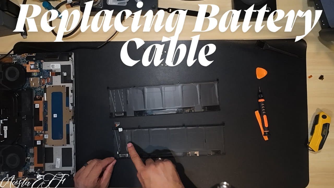 Dell XPS 9520 Teardown: How to Change the Battery Cable.