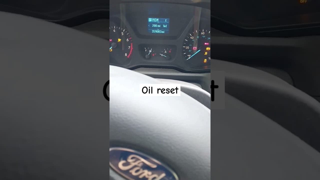 2015 - 2019 Ford Transit How to reset oil maintenance notification