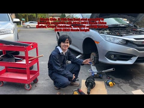 How To Install Front Suspension Strut Assembly | Honda Civic X 2016-2021 Same As Insight 2019-2022