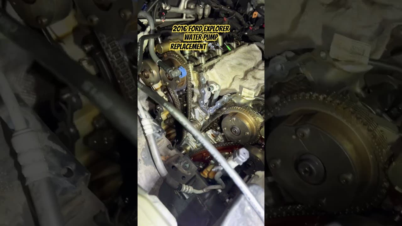 2016 ford explorer limited 3.5L water pump replace easy 🔧🪛🧰⚙️🔩