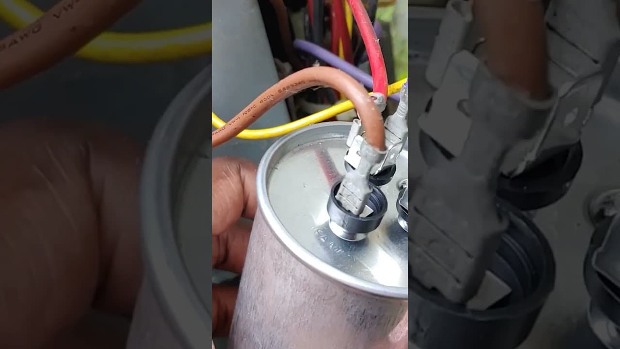 Replacing capacitor on outdoor condensing unit. #diy #hvac