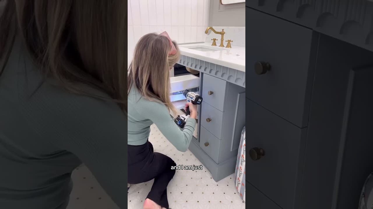 How I Built the Bathroom Vanity of My Dreams | Hidden Stools +Custom  Drawers