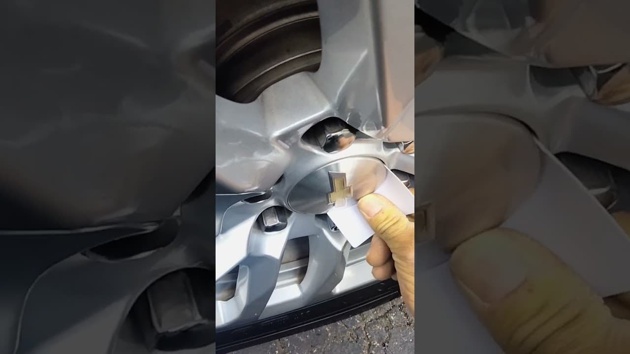 Chevy Silverado center cap removal without rim removal "credit card trick"