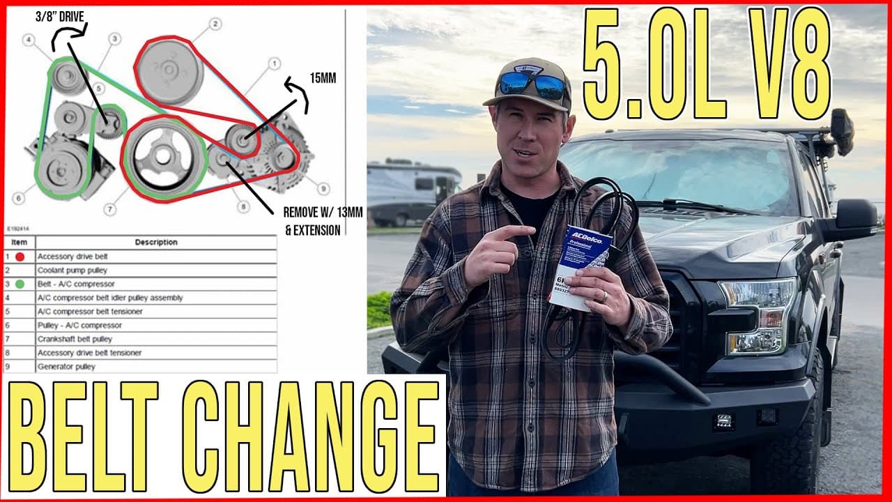 Ford F150 5.0L V8 Belt Change in 15 minutes (EASY)