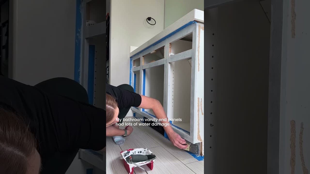 How to Reface Your Cabinets! #diybathroomremodel #diyhomeprojects #diyhomeimprovement