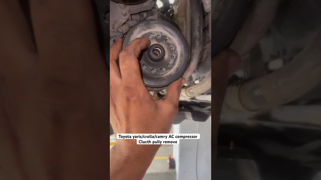 How to remove Toyota /Yaris /Corolla Camry AC compressor clucth pully #automobile #airconparts #diy