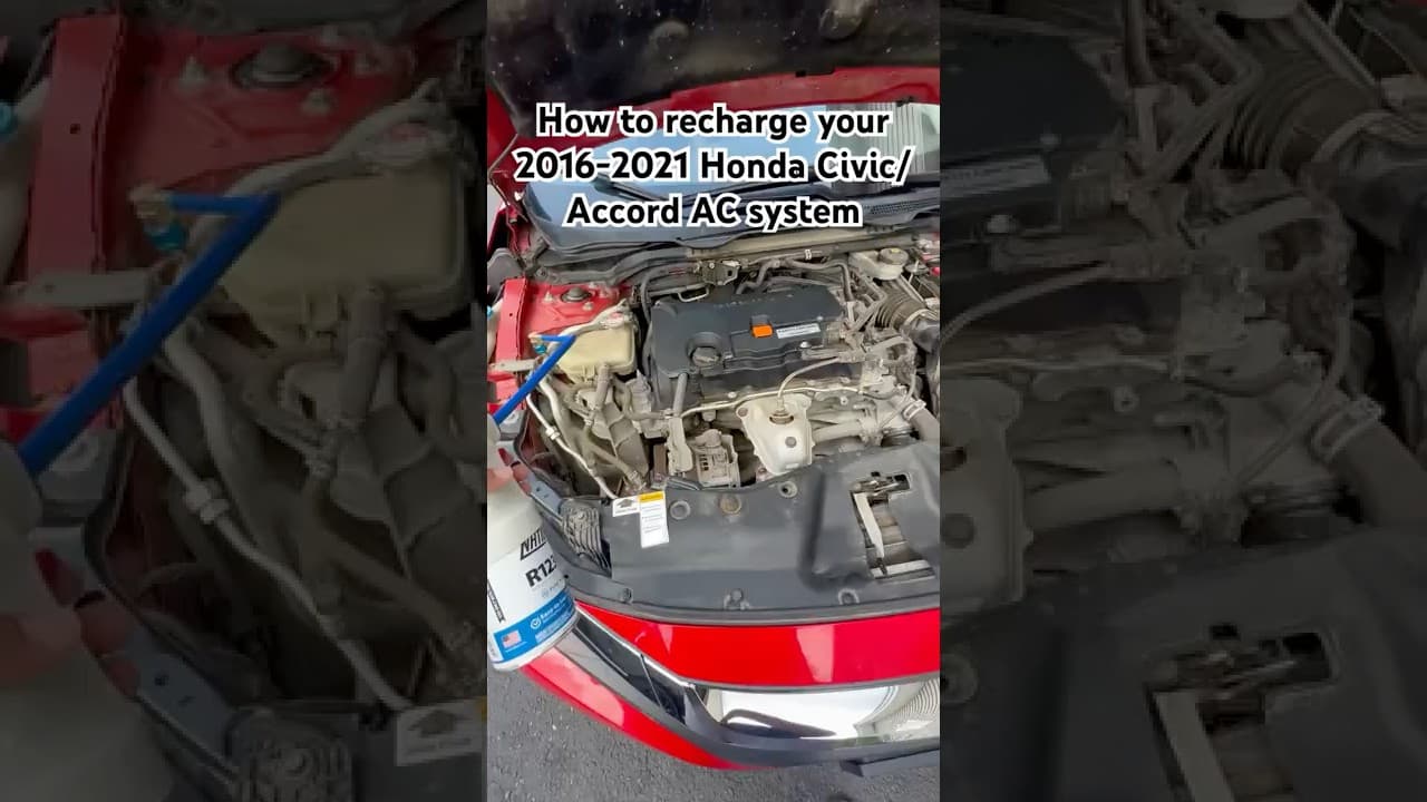 How to recharge your 2016-2021 Honda Civic/Accord AC system #hondacivic #acrecharge #howto