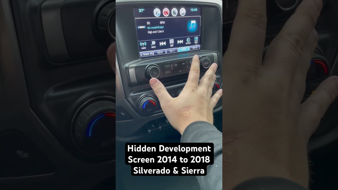 2014 to 2018 Chevy Silverado and GMC Sierra radio development menu access