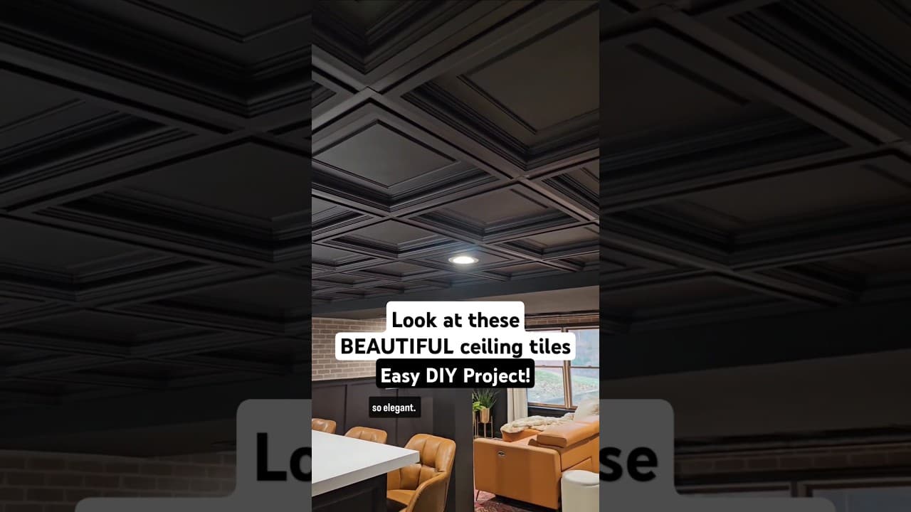 Ceiling tiles were an easy upgrade! #diy #diyprojects #ceilingdesign #homedecor #interiordesign