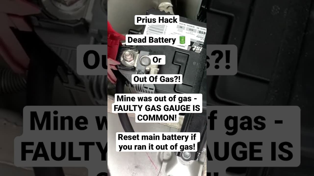 Prius Battery Hack - Faulty Gas Gauge - Out Of Gas - Reset Battery