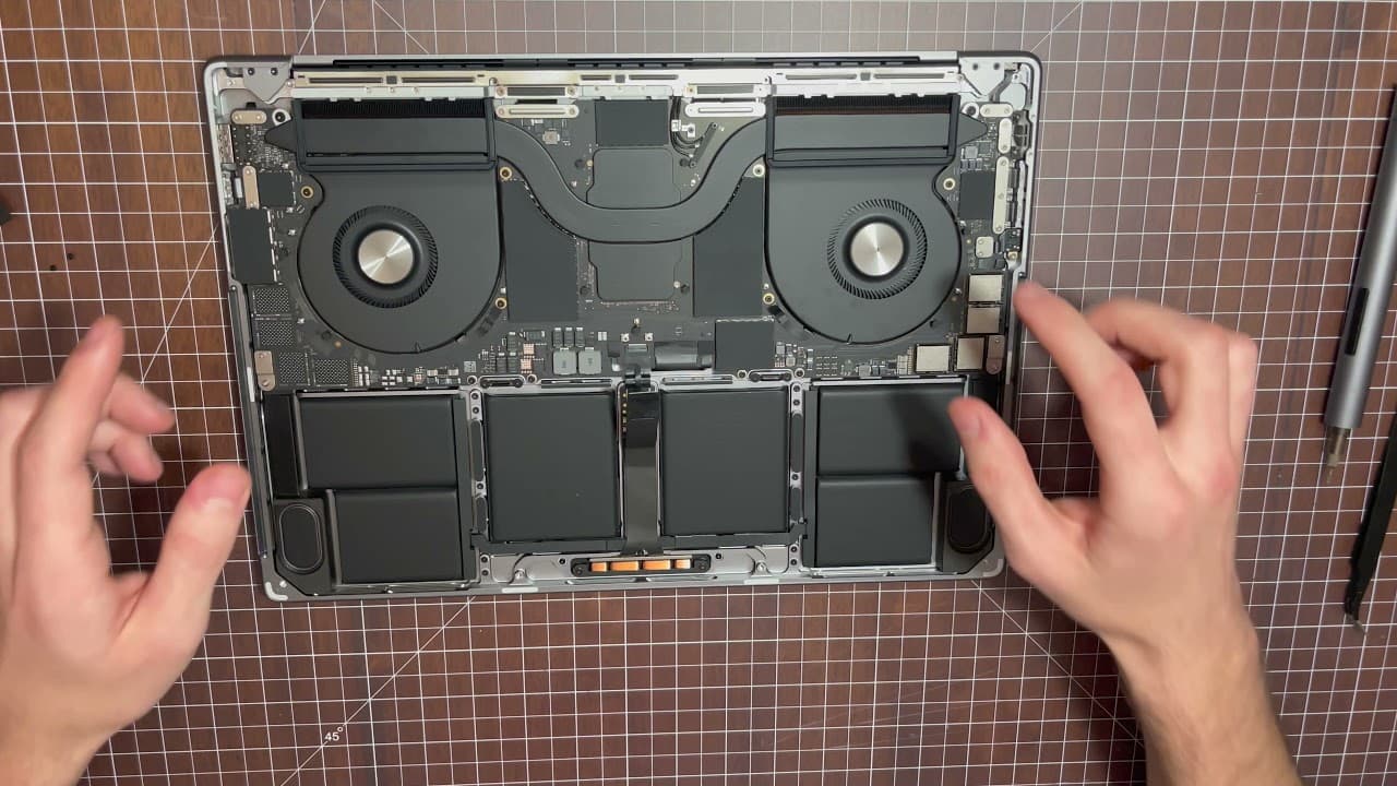 Back Cover Removal Look Inside New 2021 MacBook Pro 16 inch M1 Pro M1 Max