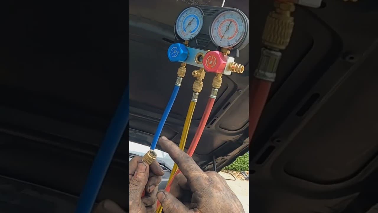 insanely easy!! how to add page oil to ac system #fypシ #mobile #mechanic #love #work #bmw #funny