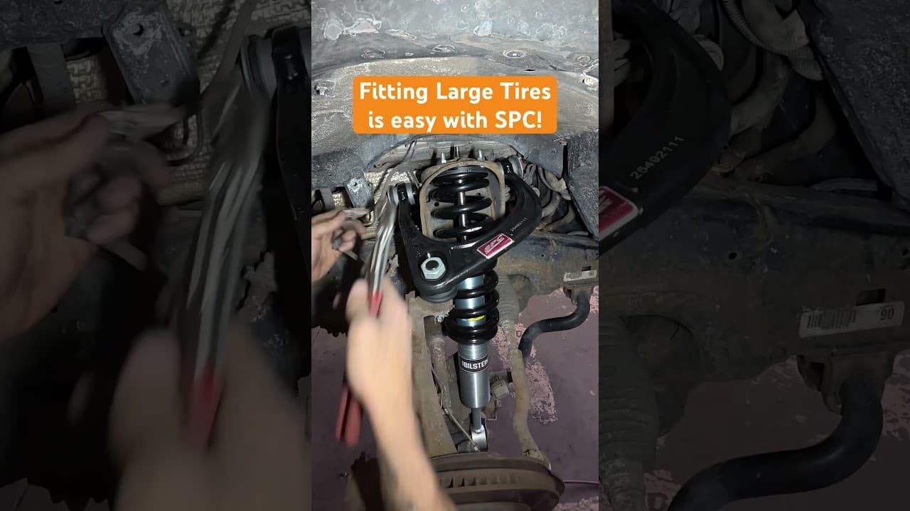 Fitting large tires is EASY with SPC upper control arms! #tundra #liftedtrucks