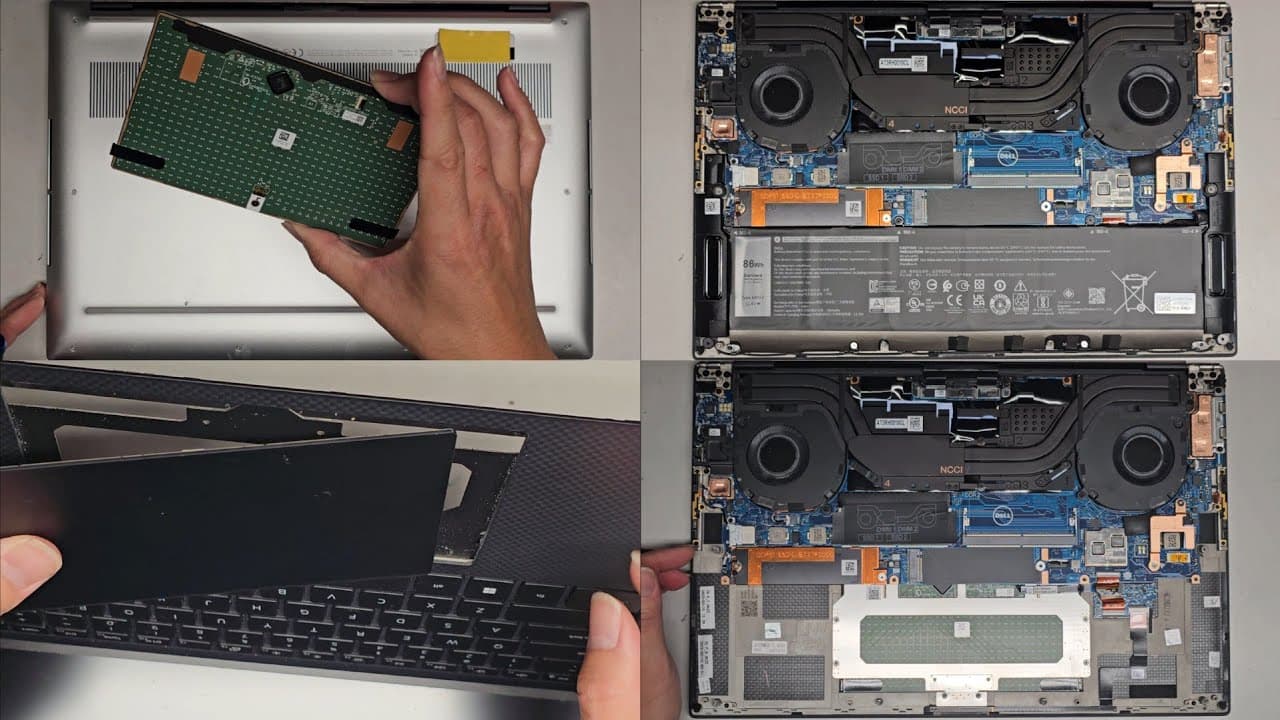 DELL XPS 15 9520 Disassembly RAM SSD Hard Drive Upgrade Battery Touchpad Trackpad Replacement Repair