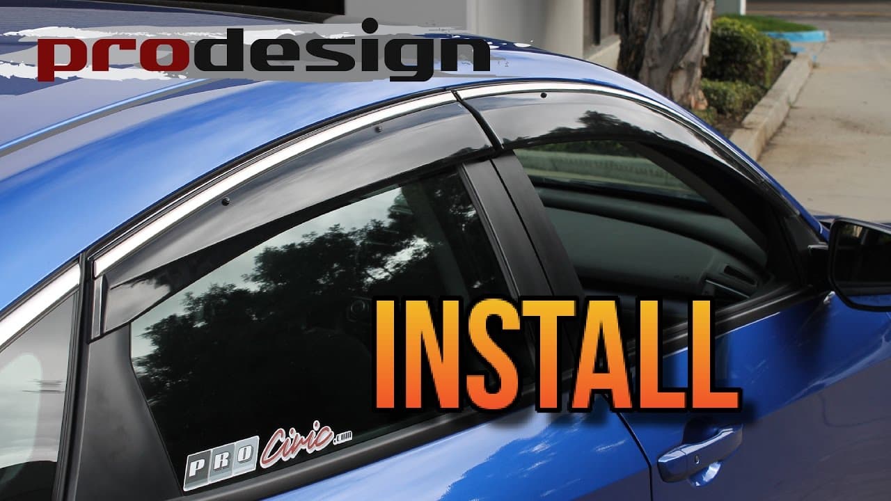 PRO Design Side Window Visor Install - Honda Civic 2016 2017 2018 2019 2020 2021 10th Gen