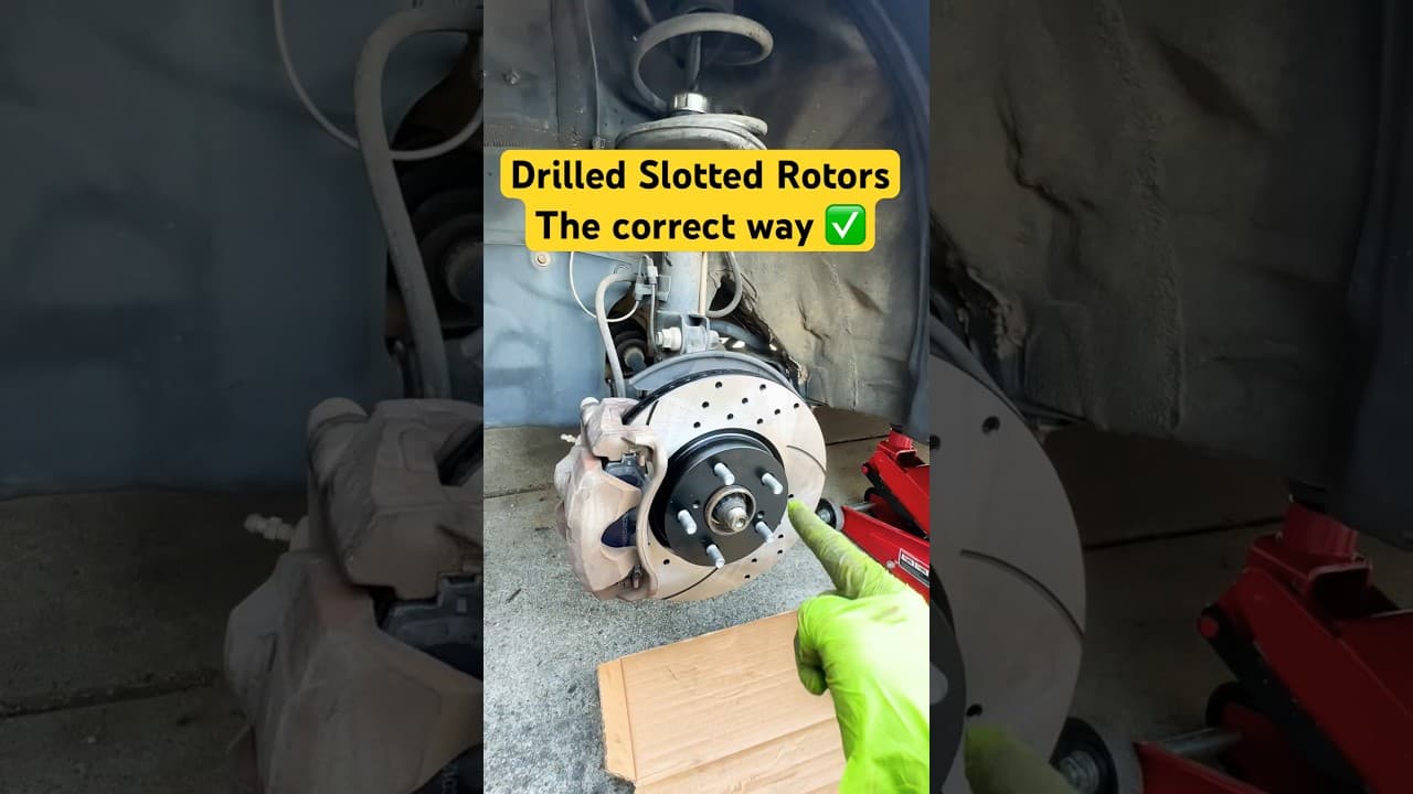 Correct way to install Drilled Slotted Rotors ✅ #shortsvideo #cars #diy #shorts #viral #howto