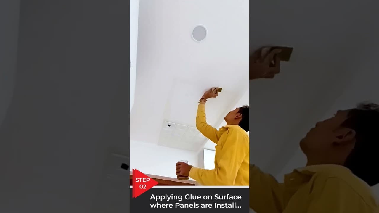 installation of Decorative Ceiling Tiles | installation process | elevateinterior | #homedecor