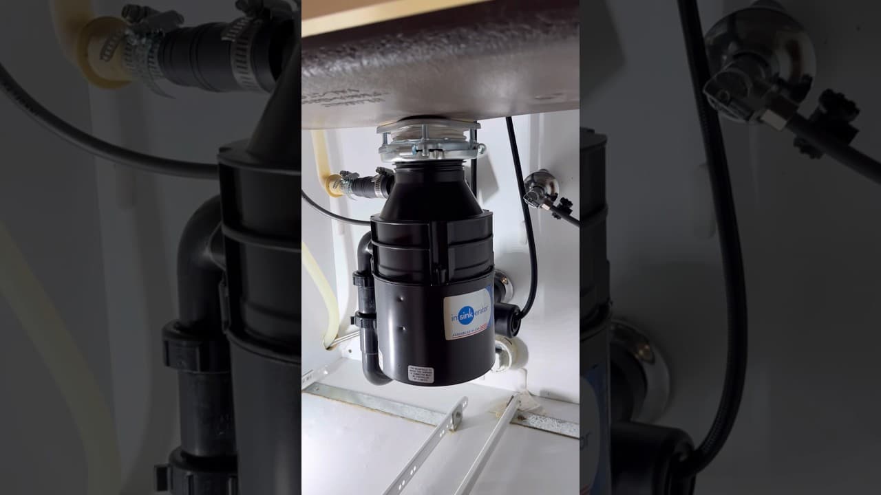 installing a new garbage disposal and kitchen faucet #plumbing #garbagedisposal