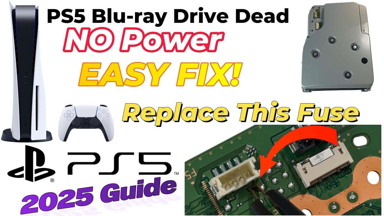 [2025 Guide] - Fix PS5 Motherboard Fuse to Revive Blu-ray Drive - Fuse Replacement Guide