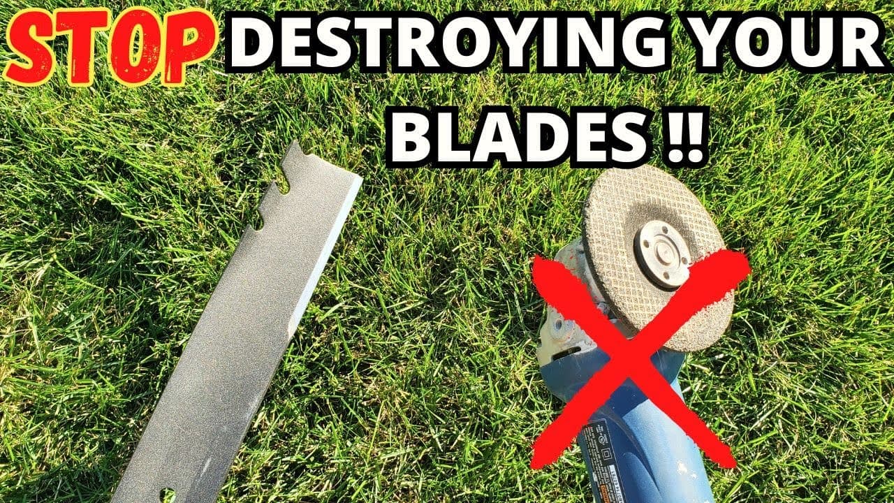 How to sharpen lawn mower blades THE CORRECT WAY ( Angle grinders will destroy your mower blades)