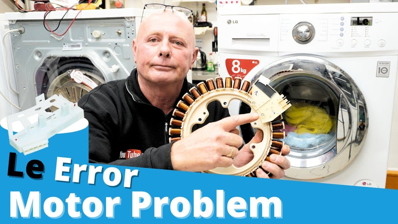 LE error code lg Washing machine, Not turning jerky washer motor Quick fix