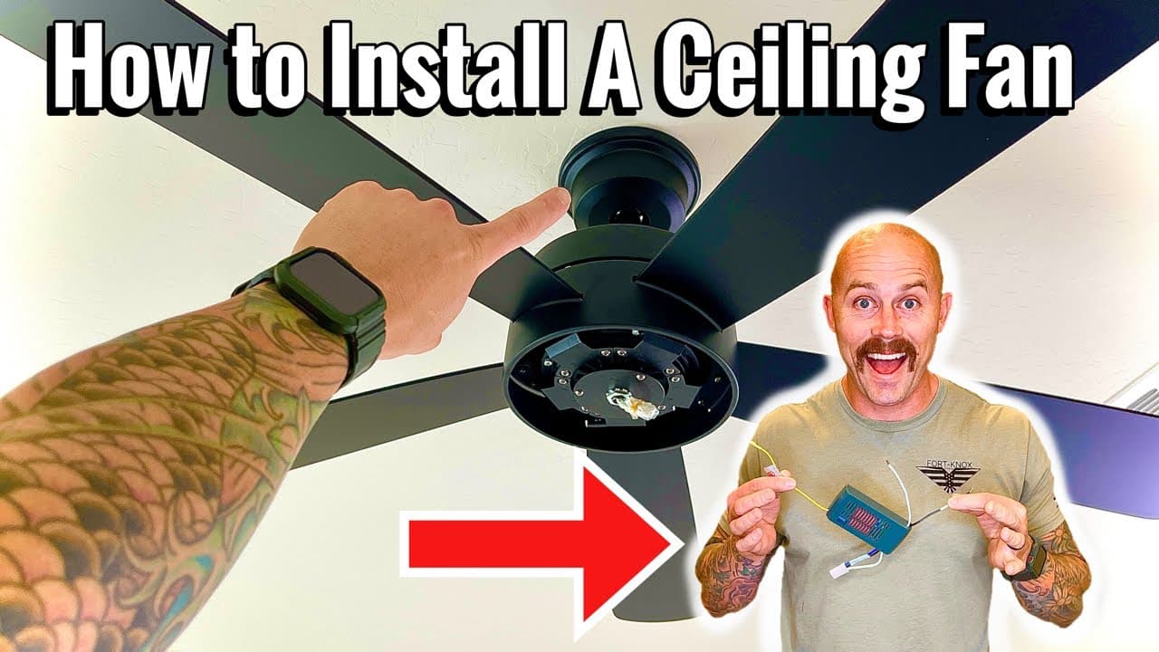 How To Install A Ceiling Fan With Light and Remote | Hampton Bay Ceiling Fan Installation