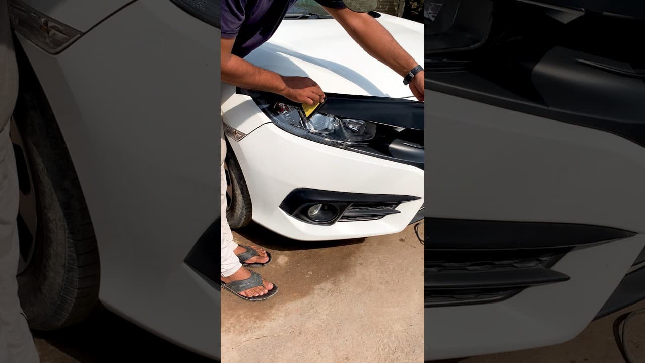 Honda Civic X Front Grill Mat Black Wrapping #wrap #civic #civicx #anjumart #shorts