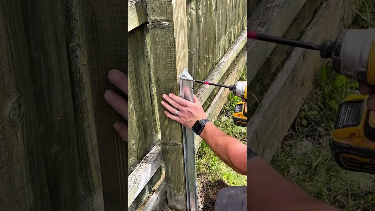 Repairing broken post with a metal spur posts save damaging fence panels mainly rails splitting