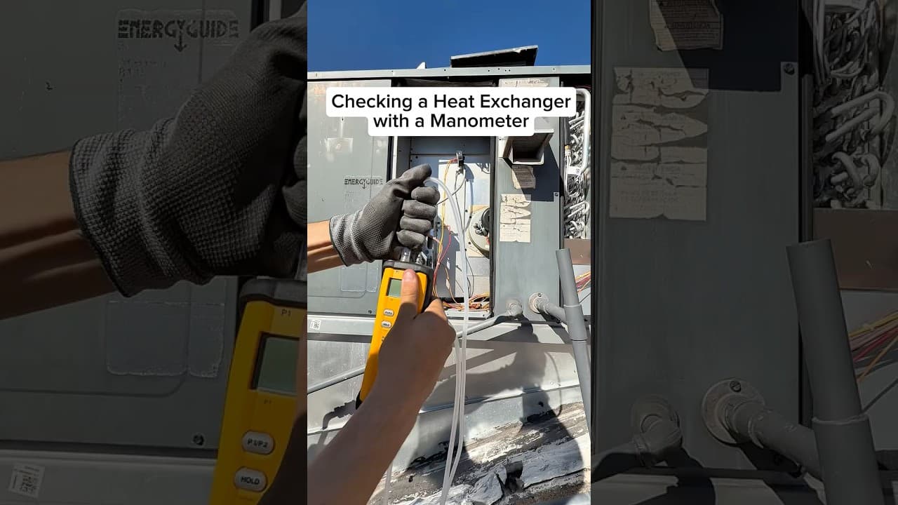 Checking a Heat Exchanger with a Manometer #hvac #hvactechnician #hvaclife #heating #service #work