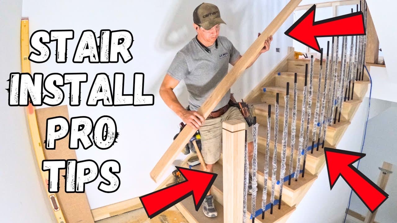 FULL RAKE STAIRCASE INSTALL | Newel, Baluster, & Handrail Install