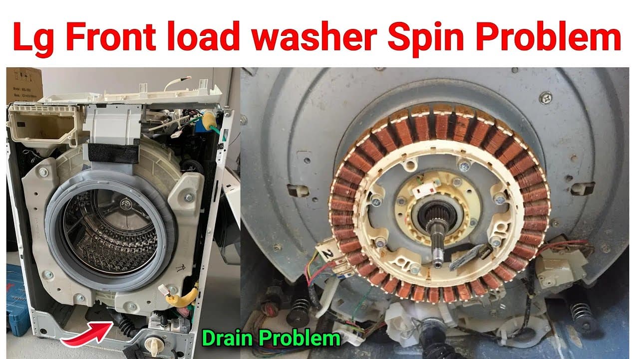 Lg front load washing machine spin problem, lg washer drain problem || washing machine repair