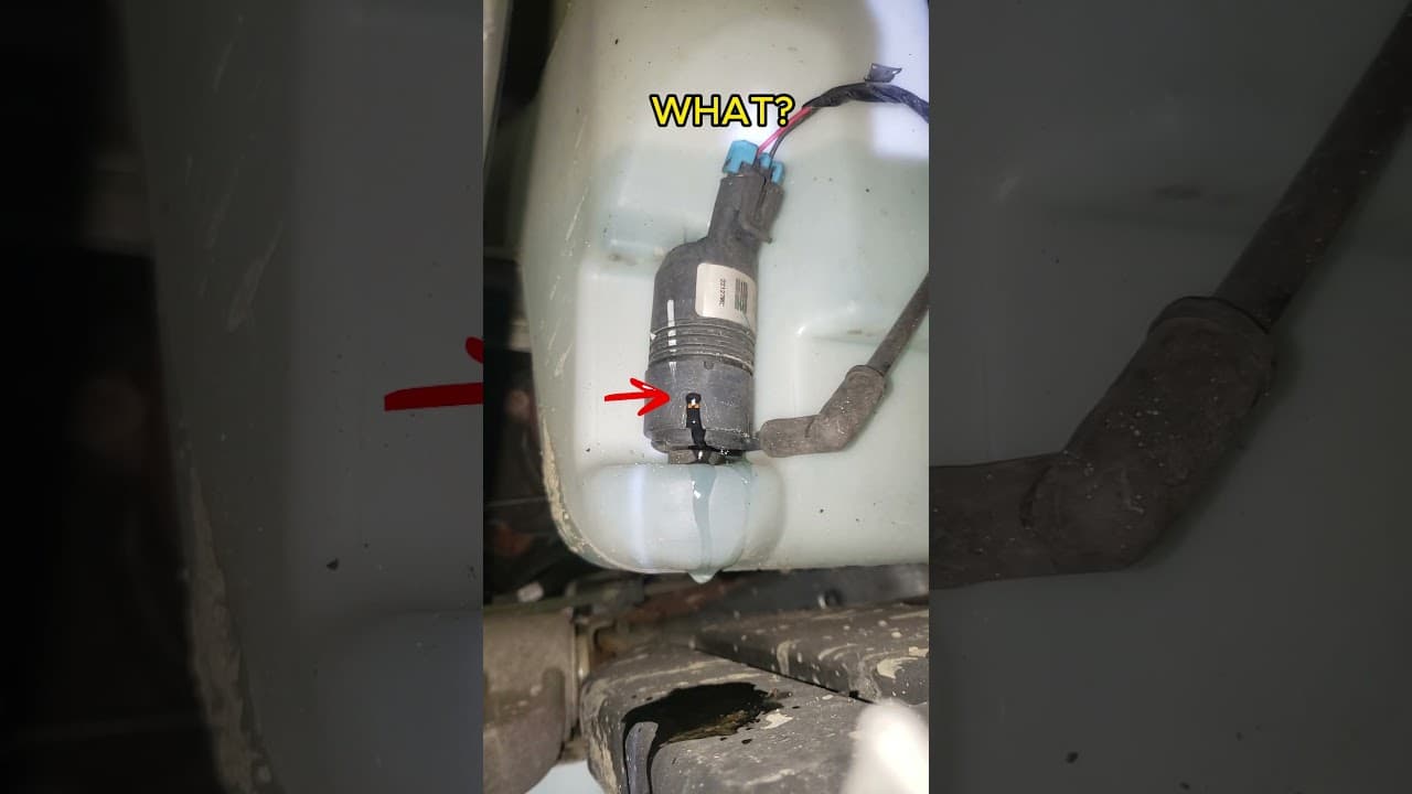 WASHER FLUID IS LEAKING FROM PUMP ITSELF.