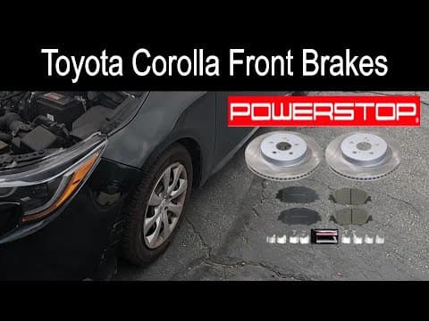 FRONT BRAKE SERVICE - Rotor and Pads Replacement | 2020 Toyota Corolla 1.8L #powerstop