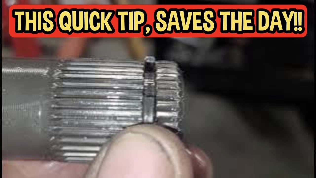 CV axle installation quick tech tip