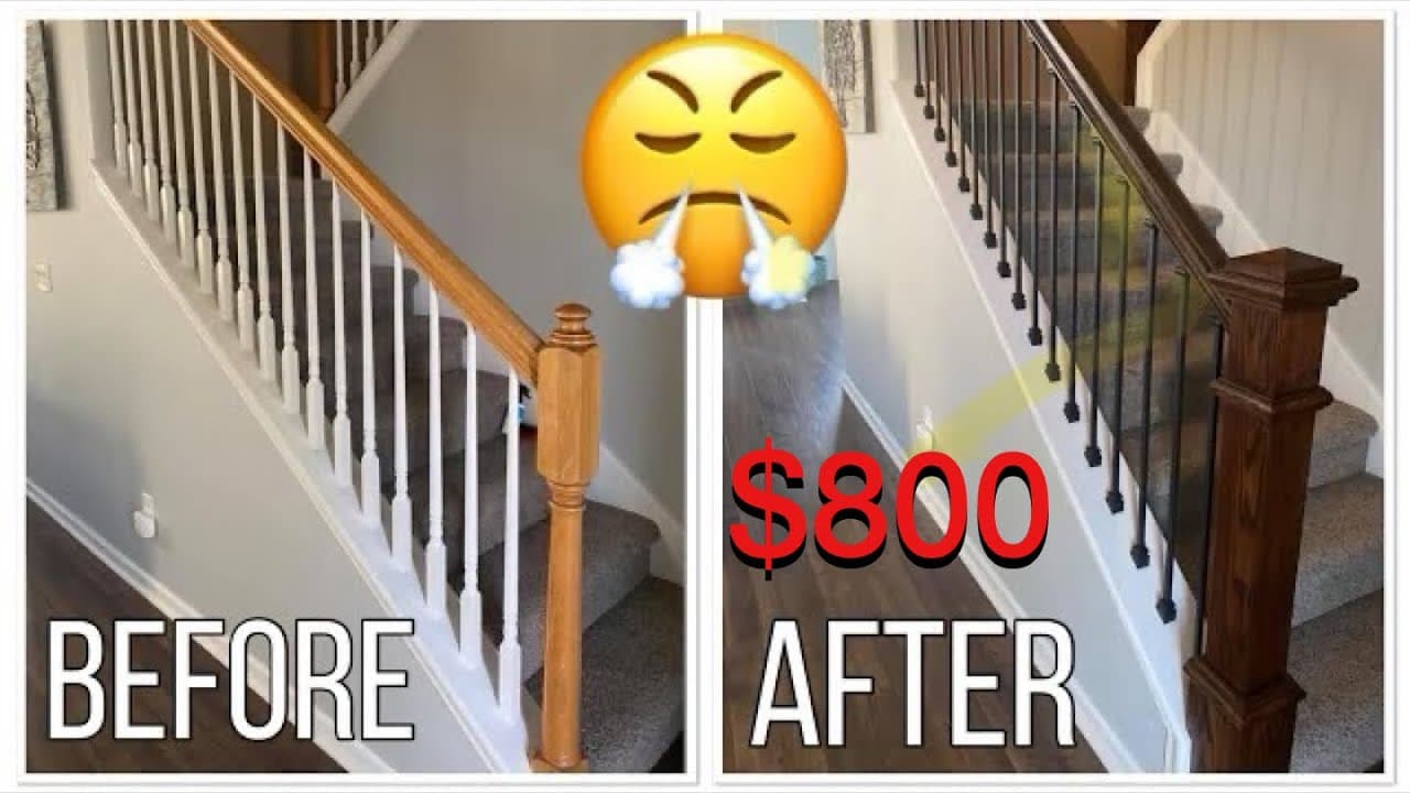 DIY Staircase Railing Remodel - Full Video