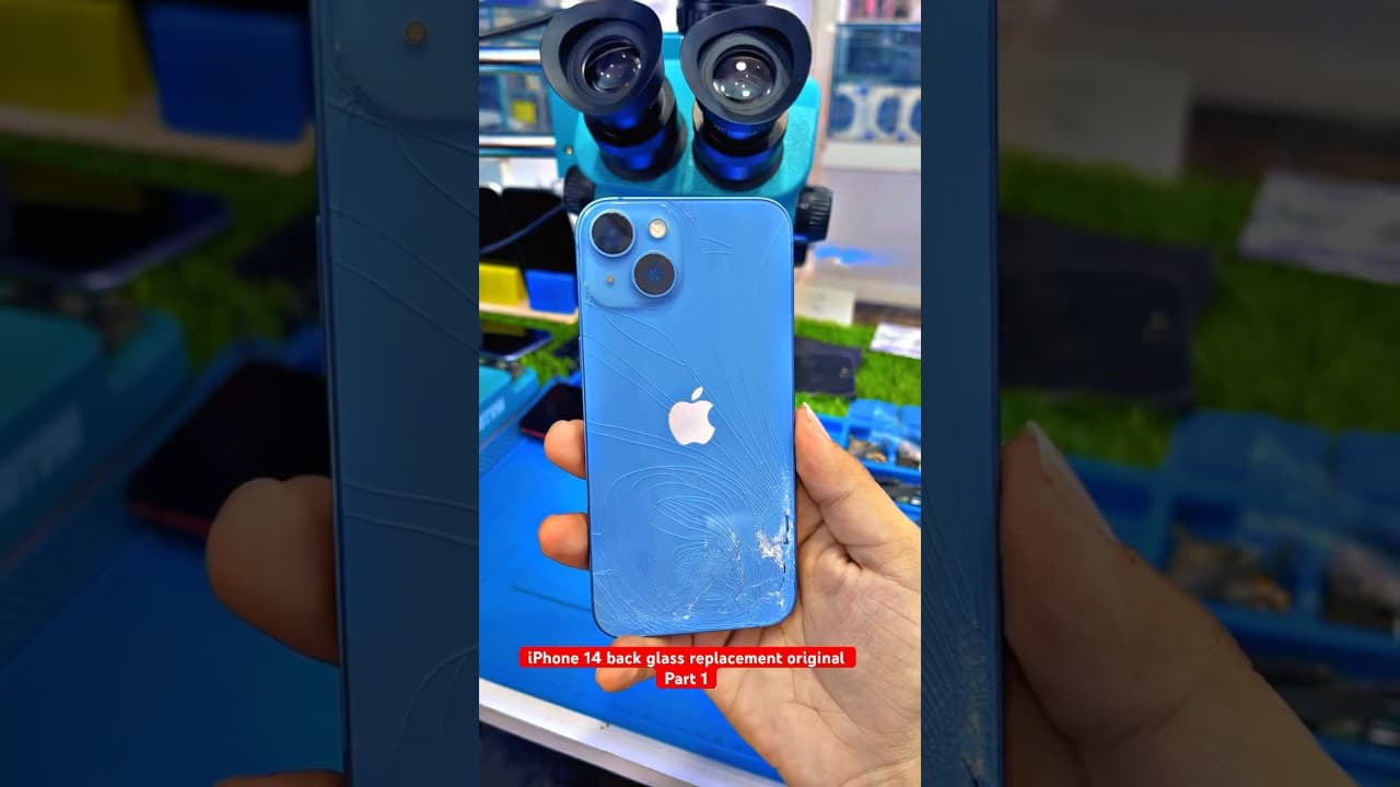 iPhone 14 back glass replacement part 1 #iphone14 #smartphone #mobile #repair #iphonerepairing