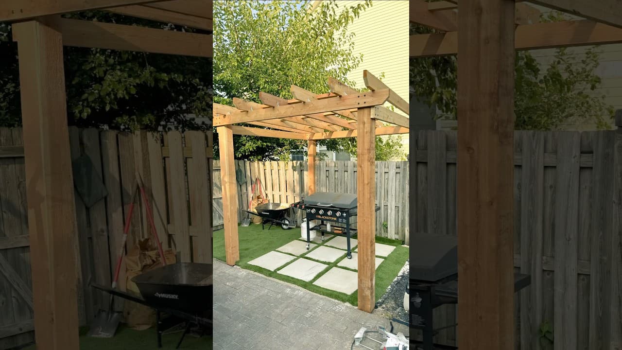 An easy pergola build anyone can do (part1) #diy #pergola #build #backyardbuilds #home #gazebos