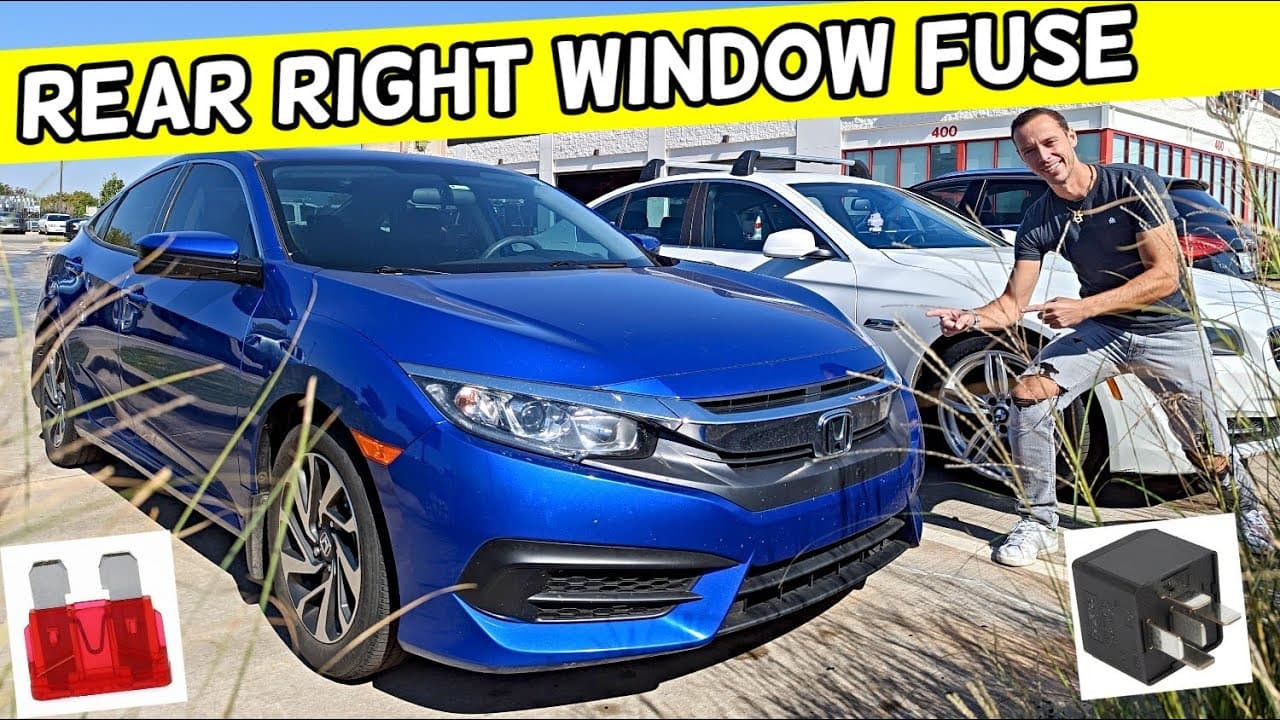 HONDA CIVIC REAR RIGHT POWER WINDOW FUSE LOCATION, WINDOW FUSE 2016 2017 2018 2019 2020 2021