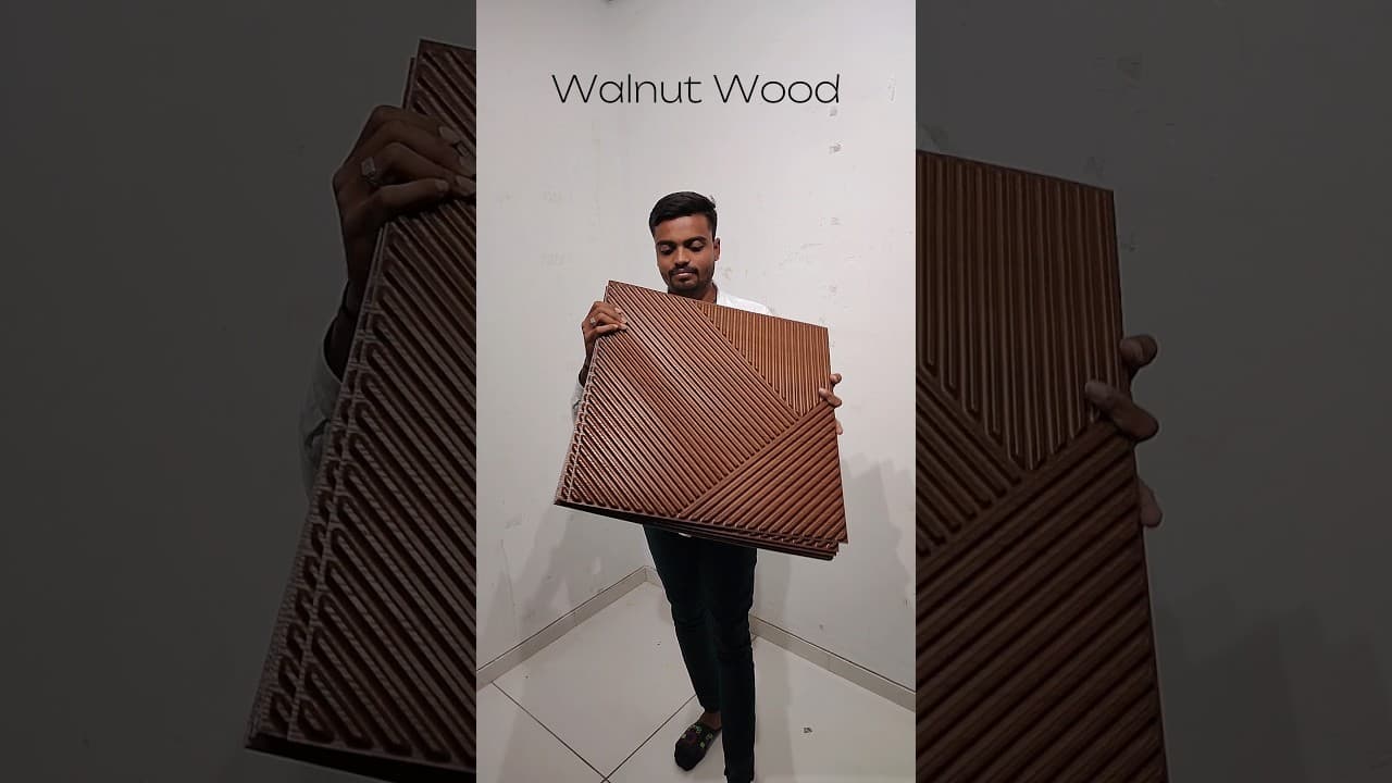 Self Adhesive 3D Wall Panels | walnut wood | DIY Panels | interior design | wall decor ideas
