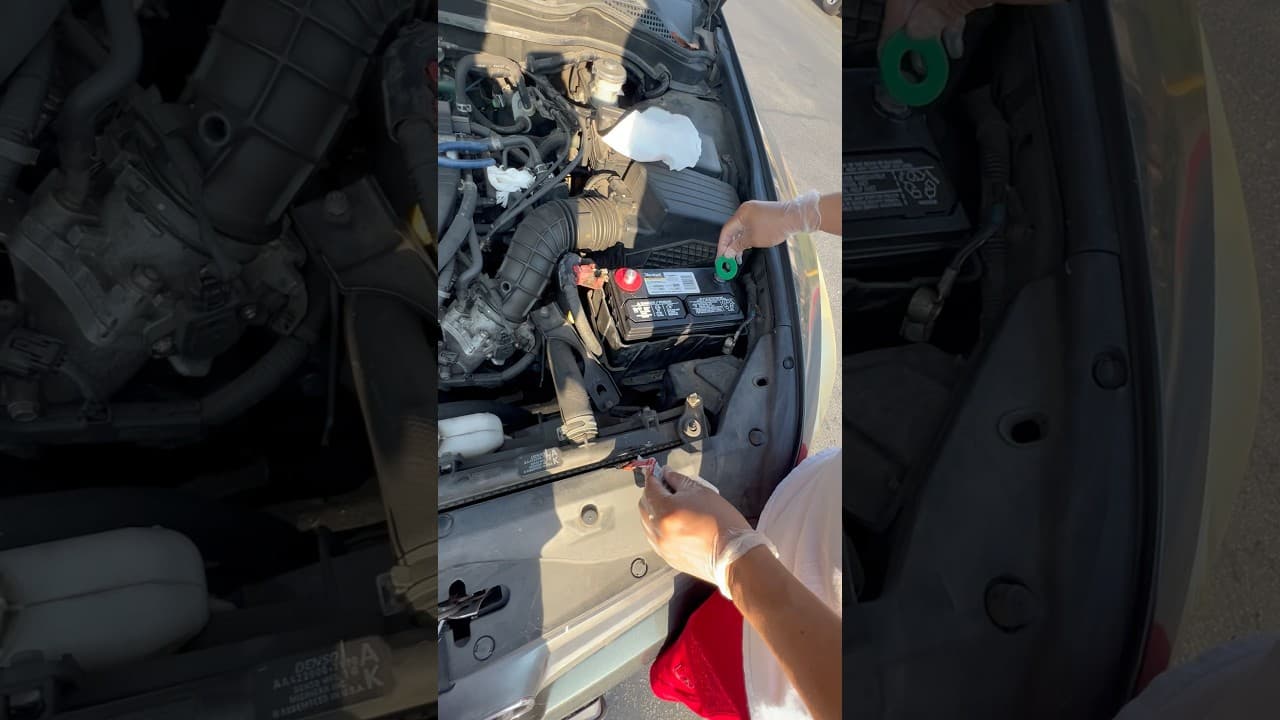 HONDA ACCORD 2005…INSTALLING A NEW BATTERY 🔋 💪😎❤️ #shortsfeed #trending #honda #battery #diy #car