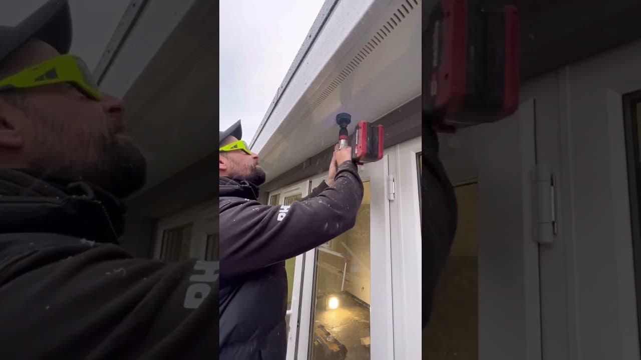 Soffit lighting install #electrician #homeimprovement