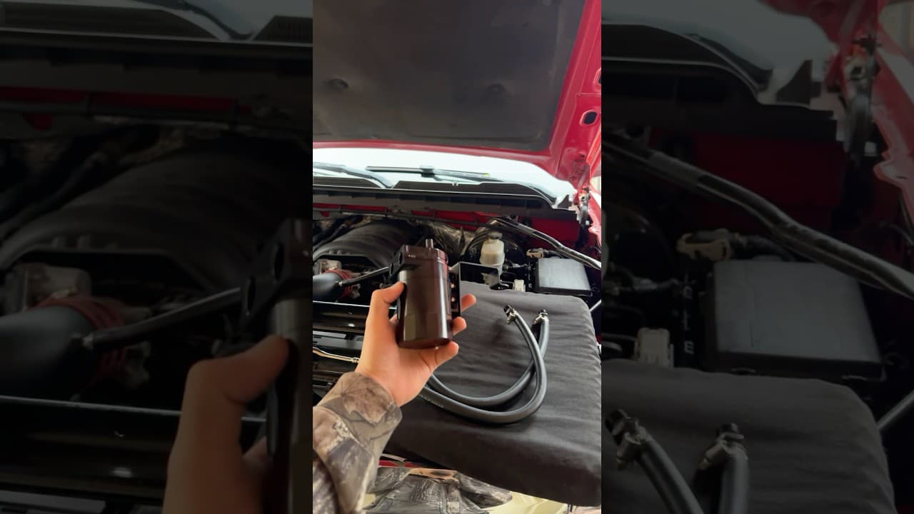 How to install Catch Can on 5.3 Silverado (16-18) #silverado #truck #performance #oil #fyp #mechanic