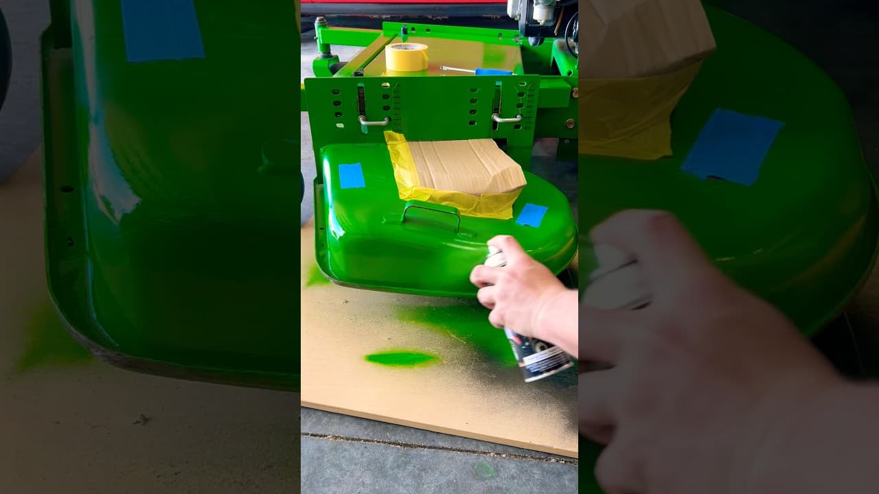 New JOHN DEERE GREEN Paint Job #johndeere #mower #mowing #painting #green