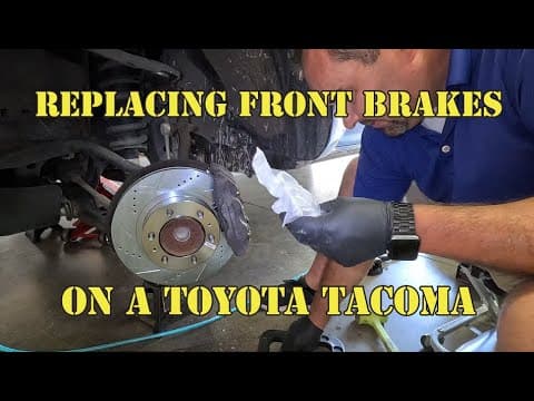 Replacing front brakes on a 2018 Tacoma. How to use a pad and rotor kit. #diy #discbrake